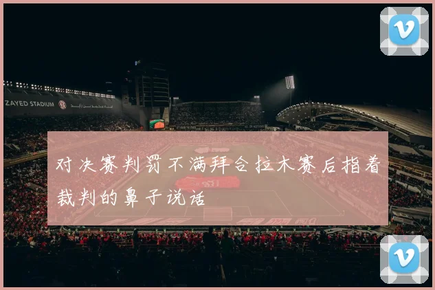 对决赛判罚不满拜合拉木赛后指着裁判的鼻子说话
